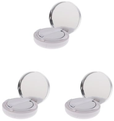 3er-Set leere Make-up-Puder-Foundation-Koffer, Luftkissen, BB-Creme-Behälter, 15 g, silberfarben