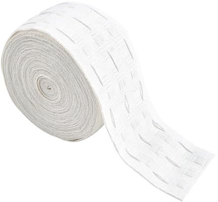 INCREWAY Cinta de cortina, 20 m, cinta blanca plisada profunda, pliegues suaves para cortinas de gasa, cortina de ventana, cortina de puerta y cortina de ducha