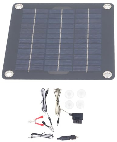 Monokristallines Solarpanel-Set 20 W, 12 V/18 V Solarladegerät, Tragbares und Wasserdichtes Solar-Ladegerät-Set für die Wartung von Batterien in Wohnmobilen, Autos,
