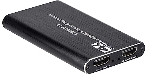 EXKOKORO New HDMI Video Capture Card 4K Screen Record USB3.0 1080P 60FPS Game Capture Device for Streaming, Compatible with Nintendo Switch, PS4, Xbox One, PC