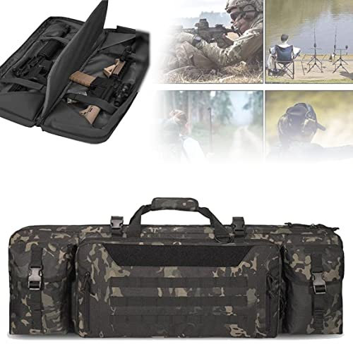 ZAANU Gewehrtasche Gewehrfutteral Abschlie?bar Langwaffentasche,1000D PVC Wasserdicht Waffentasche Taktische Gewehrtasche,Lockable,für Lagerung Und Transport (Blackcp 107cm)