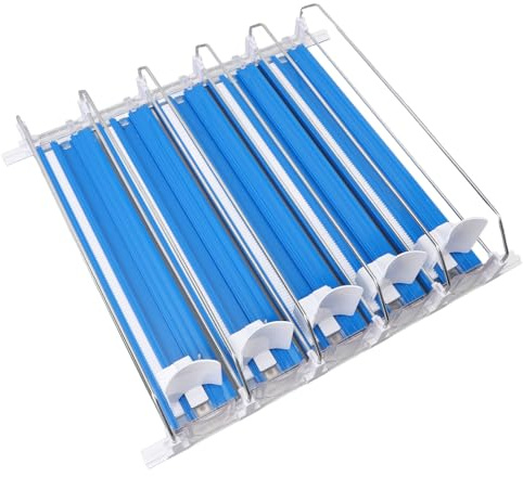 Dispensador de Latas de Refresco, Divisores Ajustables Fáciles de Montar, Lata de Cerveza, Dispensador de Bebidas, Antideslizante para Estantes (BLUE)