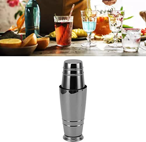 BLSYHDH Coctelera, Juego de Coctelera Martini, Mezclador de Cóctel de Acero Inoxidable 304, Herramienta de Coctelera Brillante con Fondo Apto para Lavavajillas, Coctelera Boston(Recubrimiento negro)