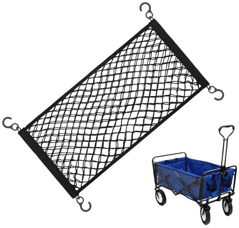 Rete per bagagli, 70 x 35 cm, rete per bagagli, rete per auto, rete per bagagli, rete per bagagli, rete per auto, dimensioni con 4 ganci grandi, allungata, bordo elastico mantiene i carichi più saldi