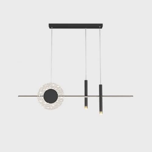 Lámpara colgante de combinación de arte moderno, LED regulable, lujosa y sencilla lámpara colgante de tira de metal, para restaurante, bar, decoración interior del hogar, luminaria suspendid