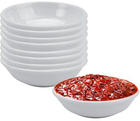 Rairsky Juego de 8 Cuencos Aperitivos, Salseros Hosteleria, Mini Cuencos, Juego de Cuencos Cocina de Plástico para Salsas para Aperitivos, Sushi, Salsas, Salsas se Soja, 3,1 X 7,1 cm