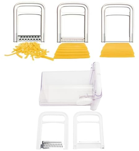Cortador de queso, contenedor de almacenamiento de ABS, multifuncional, herramienta de corte con cuchillas de acero inoxidable para el hogar y la cocina