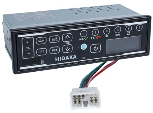 PumpShark HI-M505 Tractor Radio,12V 24V DAB AM FM USB BT Car Radio MP3 Playback Radio Stereo Receiver Includes Easy Connect Harness for Hitachi Excavator