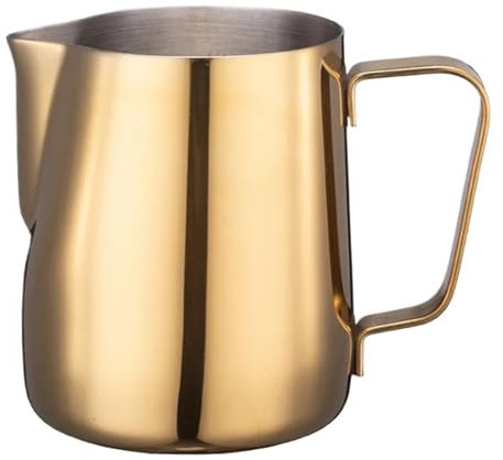 Jarra De Leche Jarra de espuma de leche de acero inoxidable, herramienta de Barista, café, Latte, espuma de leche, herramienta de café, 2 uds. Jarra Leche Barista(Golden,350ml)