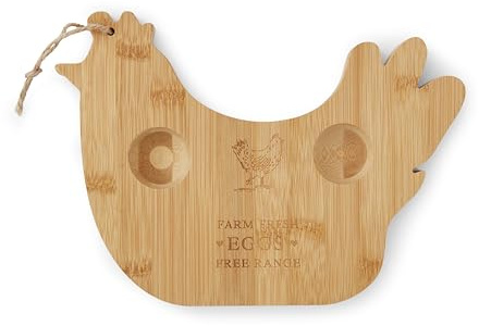Cooksmart Hen House Lane Bamboo Breakfast Board with Egg Holder