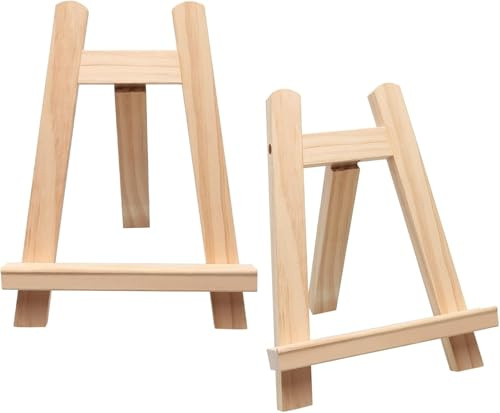 Mini Staffeleien Holz,Klein Staffelei,Leinwandständer Klappbar, Kompakte Staffelei,für Bilder, Visitenkarten, Fotoalben, Malhandwerk,20 x28 cm(2 Stück)