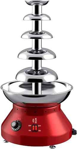 DSeenLeap 5 Tier Chocolate Fountain,Stainless Steel Chocolate Fondue Fountain Machine,Temperature Adjustment,for Party Wedding Events