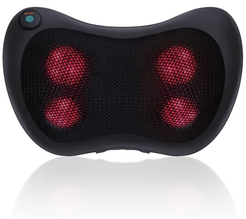 Shiatsu Neck Back Massager with Heat - Deep Tissue Kneading Pillow for Shoulder, Back & Leg Pain Relief, Electric Massage for Home, Car, Office - 3D Rotation & Adjustable Intensity