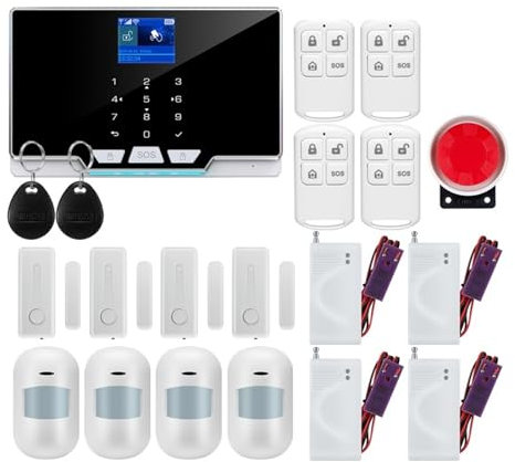 Système de sécurité Domestique, Système d'alarme de sécurité Domestique GSM, avec détecteur de Mouvement sans Fil, Anti-cambriolage