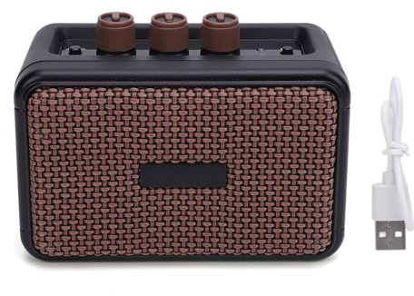 Mini amplificador de guitarra eléctrica, amplificador de guitarra Bluetooth con efectos de sobremarcha limpia altavoces duales conector de auriculares USB-C RecargeAbl inalámbrico