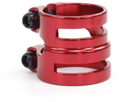 SJHFKDK Sattelkloben,Sattelklemme Aluminium-Doppel-Sattelstütze-Kragenklemme 27.2/31,8 mm 31,8/34,9 mm 30,9 mm für Rennrad MTB Carbon Frame Balance Bike(Red 27.2 31.8mm)