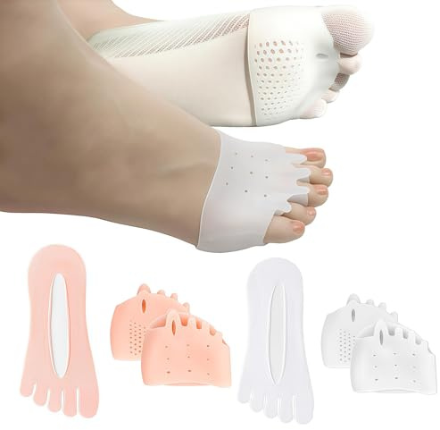 Xanthelle Tåspridare 2 par Hallux Valgus Corrector tåavskiljare för kvinnor och män med 2 par tåstrumpor, silikon tådistans, fotknogskorrigerare