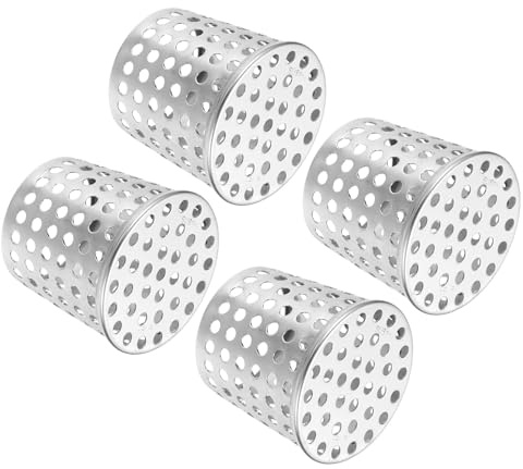 PATIKIL 4 Pack Garde-Gouttière Filtre 2.5-2 Pour Descente D'Eau Argent | Bouchon De Terminaison PVC Grille De Ventilation Couverture Conique En Acier Inoxydable Pour Tuyau D'Échappement