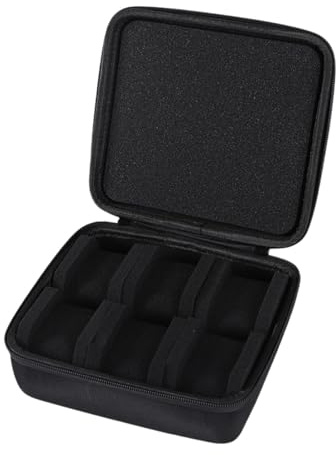 MotiveTech Caja de Reloj con 6 Ranuras, Estuche de Transporte con Inserto de Espuma, Resistente Al Polvo, Suave, con Cremallera, Estuche de Viaje, Caja de Almace
