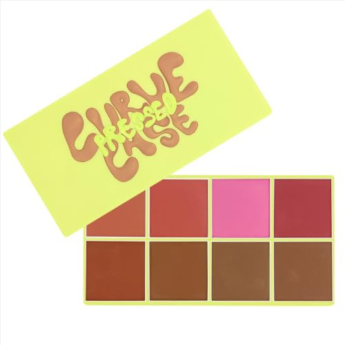 Made by Mitchell | Curve Case PRESSED Palettes | Make-up Palettes | Medium | Medium Shade Selection | 4 Bronze & 4 Blush Shades | Ultra-Blendable Pressed Powder Formula | Suitable for All Skin Types