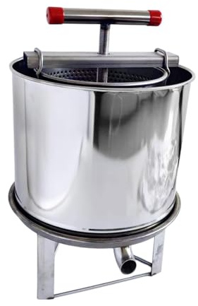 lmoikesz Prensa de miel de acero inoxidable, equipo apicultura, extractor manual portátil miel, extractor, cocina apicultura manual acero inoxidable, Plata, doblar la boca