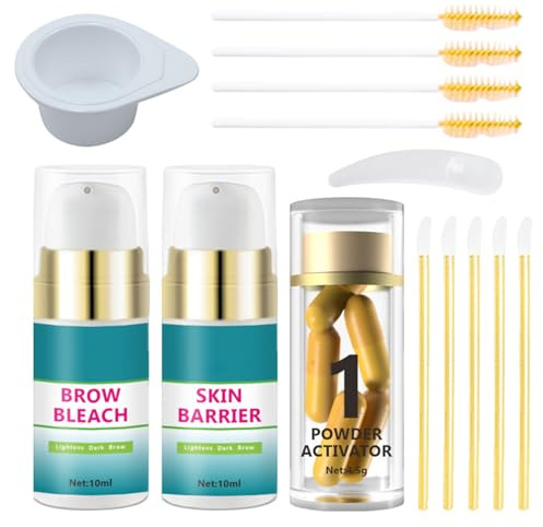 Kit Schiarente Sopracciglia per Uso Domestico - Decolorante Delicato e Tinta in Qualità Salon per Pelli Sensibili | Risultati Rapidi e Sicuri, Trucco Professionale per Tutti i Tipi