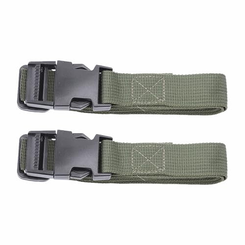 2 cinghie verdi per bagagli con fibbia, cintura regolabile in nylon, cinghie per valigie, tende da esterno, tappetini da yoga (25 mm x 1 m)