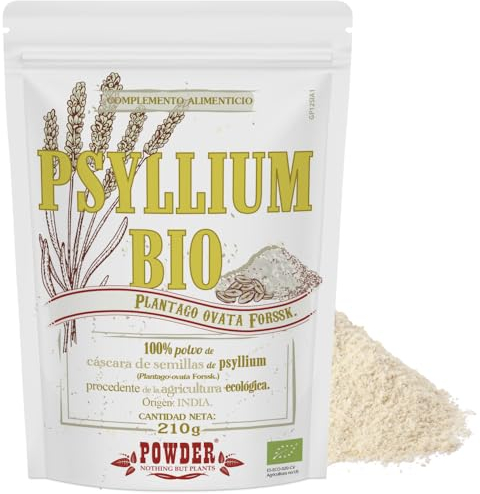 PSILLIO BIO IN POLVERE * 30 razioni / 210 g * Fonte naturale di fibre, lassativo, azione protettiva sulla mucosa intestinale * 100% soddisfatti o rimborsati * Fabbricato in Francia