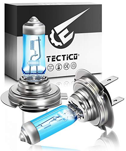 TECTICO H7 Halogen Birne 12V 55W Warmweiß +130% Ultra Heller Fernlicht Abblendlicht Tagfahrlicht Auto Motorrad Lampe Ersatz, 2 Stücke