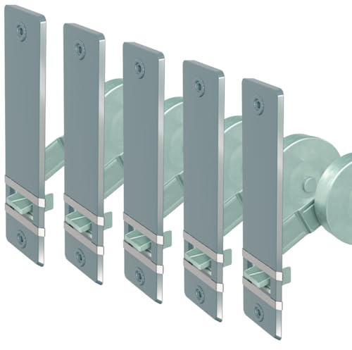 markiso® 5 Stück Rolladen Gurtwickler unterputz Farbe Grau, Rollladen Aufwickler Lochabstand 160mm für Maxigurte bis 23mm, Einlassgurtwickler inkl. 10 Abdeckungen