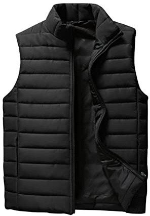 ORANDESIGNE Homme Casual Chaud Doudoune Gilet sans Manche Blouson Veste Hiver B Nior L B Noir S