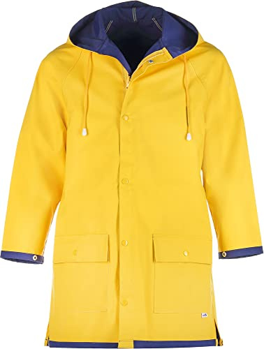 modAS Unisex Regenjacke Original Friesennerz Wendejacke - Regenmantel Regenparka Damen Herren Ostfriesennerz in Gelb Größe L