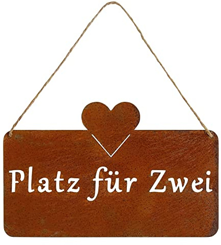Rost Schild Lieblingsplatz Grillplatz Willkommen Platz für Zwei Edelrost Hängeschild Platz für Zwei