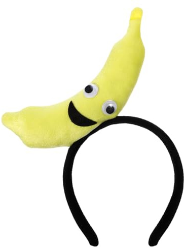 jojofuny Lustiger Hut Bananen KostüM Haarreifen FüR Kinder Und Erwachsene, Party Haarspange FüR Cosplay Und Performance, Gelb
