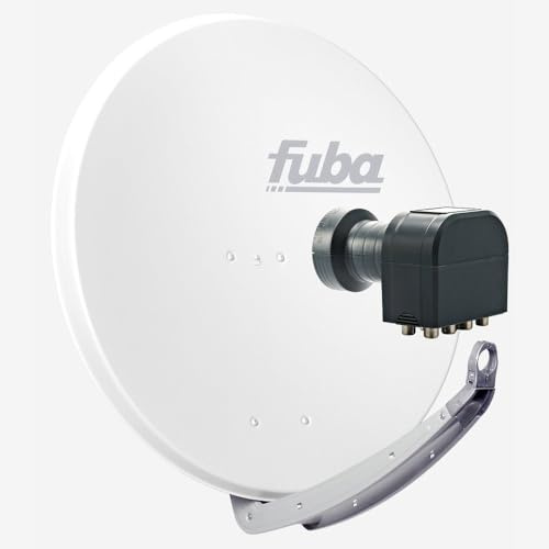 Fuba Sat Anlage 8 Teilnehmer | Satellitenschüssel Komplettset - DAA 850 W Sat-Schüssel 85cm Alu weiß + Fuba DEK 818 Octo LNB 8 Teilnehmer (DVB-S2, HDTV, UHD 4K/8K, 3D) mit LTE-Störfilter