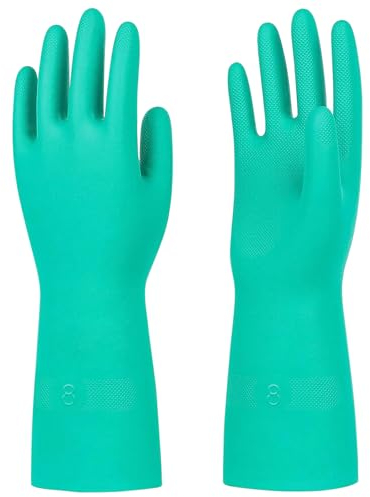 Eiito Gants de travail, produits chimiques industriels, protection chimique sans latex, gants chimiques résistants à l'acide, pour homme et femme, vert, M (1 paire)