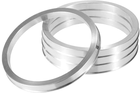 QUARKZMAN Anillos Centradores De Aluminio Plateados 4 Piezas para Coche