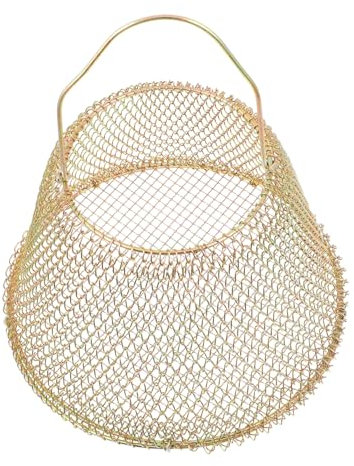 AOKWAWALIY Tragbarer Eierkorb, Fußball-Kinnriemen, Mini-Lebensmittelbehälter, Hühner-Eierhalter, altmodischer Lametta-Drahtkorb, zusammenklappbare Körbe, Draht, Ei, Metallkorb, Einkaufskorb,