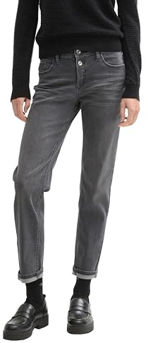 Tom Tailor Damen Boyfriend Fit Jeans mit Stretch, 10210 - Grey Denim, 27/32