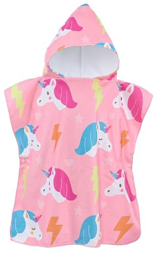 DKDDSSS Hooded Poncho Towels for Kids, Children Beach Towel, Swimming Bath Towels for Children, Beach Changing Robe Bath Towel Poncho, for Boys Girls (60x60cm)