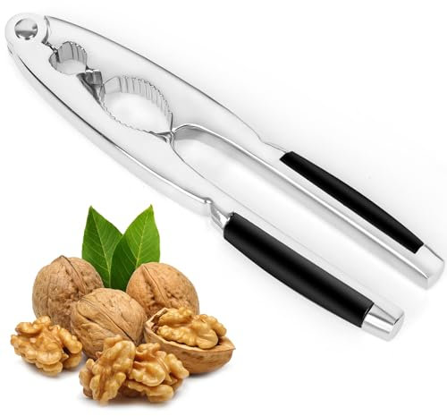 ChromLives Casse-Noix de Grenoble Casse-Noix Métal avec Poignée Antidérapante,Ouvre-Noix pour Noix de Pécan, Noix de Grenoble, Amandes, Noisettes, Pistaches