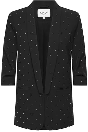 ONLY Onlelly Life 3/4 Rhinestone Blazer TLR Strass, Nero, 42 Donna