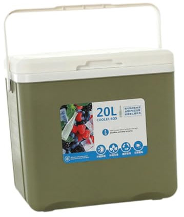 Qianly Tragbare Kühlbox mit 20 L für Outdoor Aktivitäten Und Grillen, GrÜn