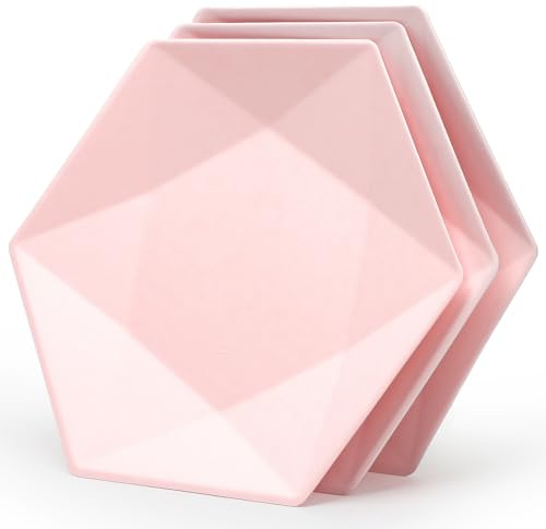 PARTY GO Assiettes en carton rose, Heavy Duty Bagasse jetables, assiettes de fête synthétiques écologiques biodégradables 8 pouces pour un usage quotidien, fête d'anniversaire pique-nique, paquet de 8