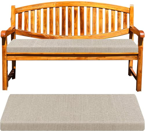5cm Dicke Bierbankauflagen Sitzauflage Sitzkissen Bank, Bankauflage Bankkissen, Waschbare Stuhlkissen Bankpolster, Gartenbank Auflage Outdoor, Sitzkissen Groß for Stuhl Boden Bürostuhl(Taupe,180X45X5c