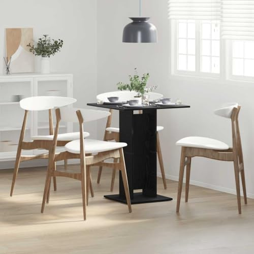 INLIFE Bistrotisch Schwarze Eiche 60x60x75 cm Holzwerkstoff,Möbel,Tische,Esstische,Schwarz,11.65 KG,862494