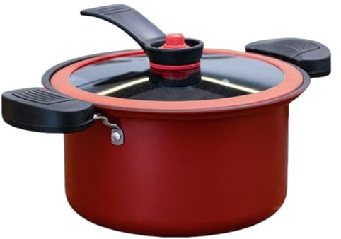 FUANA Olla de cocción lenta a presión de acero inoxidable de 3,5 L con olla antiadherente para guisar, cocinar al vapor y cocinar a fuego abierto, plateado A