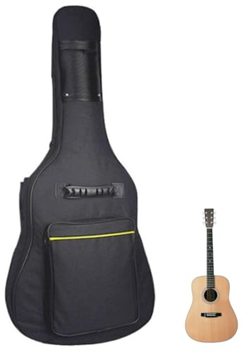 SMELEYOU Gitarrväska 100 cm mjuk akustisk gitarrväska med 2 fickor 5 mm tjock stoppning vattentålig elektrisk väska väska för klassisk, bas