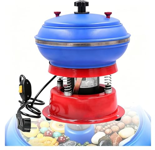 Generico Lucidatrice Vibratoria Professionale 3.5L,Buratto Rotante Elettrico per Officina Bigiotteria, Sbavatura Metalli, Pietre E Piccoli Componenti Artigianali