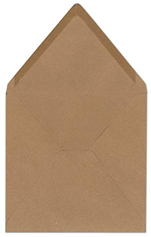 50 Quadratische Brief-umschläge Kraft-papier Vintage Braun Recycling - 14 x 14 cm - 120 g/m² Nassklebung ohne Fenster - Marke Glüxx-Agent